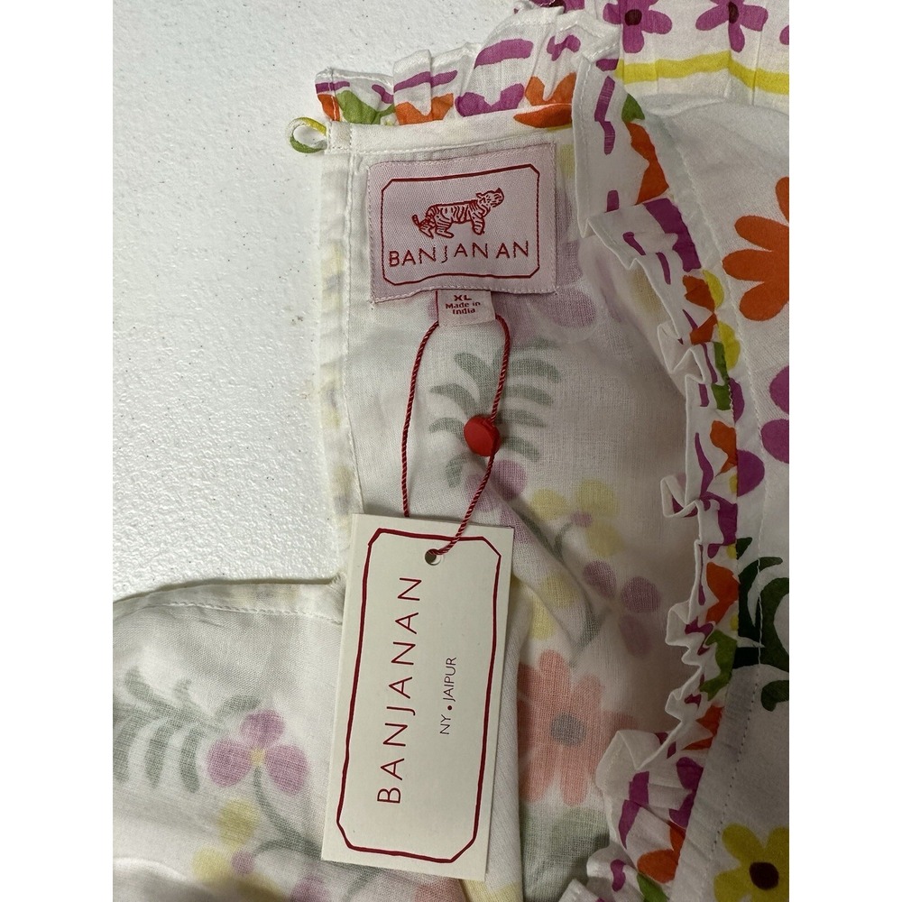 Banjanan Betty Womens XL in Flora Summer White w/pockets Boho Cottagecore Fairy - Picture 3 of 8